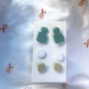 Handmade clay earrings/polymer clay/statement stud